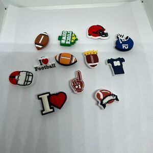 12 Piece Football Shoe/Bag Charm Set – Touchdown Game Day Accessories